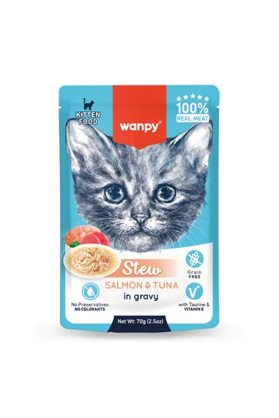 Pouch Somonlu ve Ton Balıklı Yaş Kedi Maması 70gr ürün görseli 1