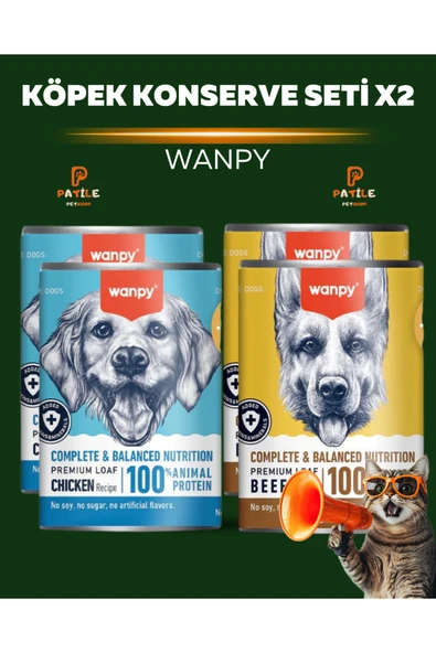 tahılsız %100 hayvansal proteinli biftekli & tavuklu köpek konservesi 2’li set ürün görseli 1