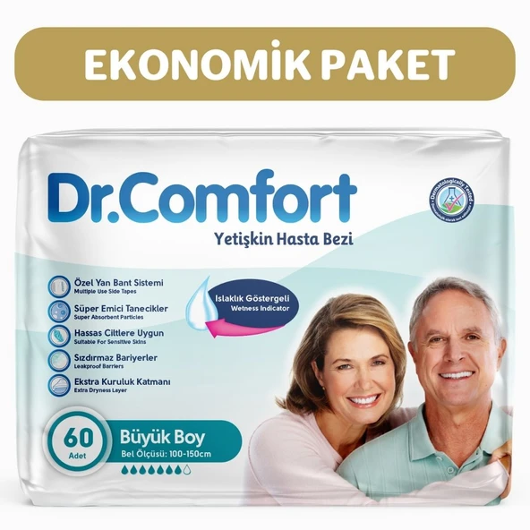 Dr.Comfort Yetişkin Bel Bantlı Hasta Bezi Large 30'lu 2 paket 60 adet ürün görseli 1