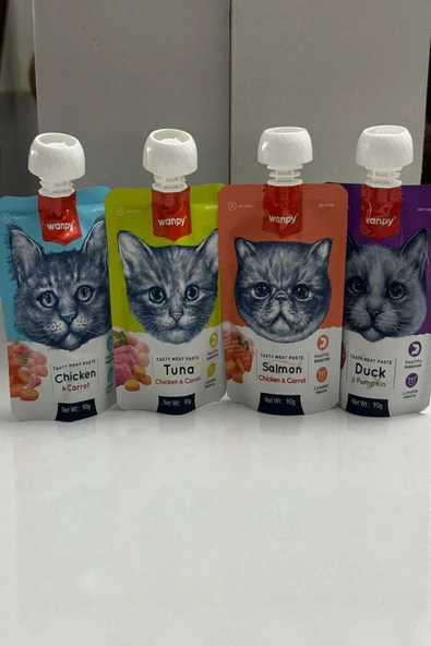 Tasty Meat Paste Taze Sıvı Kedi Ödül Maması Kedi Ödül Maması 4x90gr ürün görseli 1