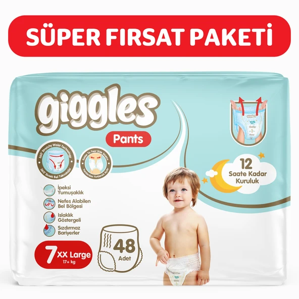 Giggles Pants Külotlu Bebek Bezi 7 Numara XXLarge 48 Adet ürün görseli 1