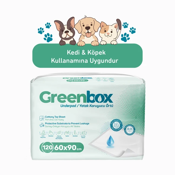 Greenbox 60x90 Hijyenik Tuvalet Eğitim Pedi 30'lu 4 Paket 120 Adet ürün görseli 1
