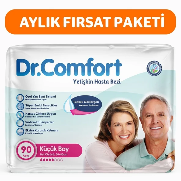 Dr.Comfort Yetişkin Bel Bantlı Hasta Bezi Small 30'lu 3 paket 90 adet ürün görseli 1