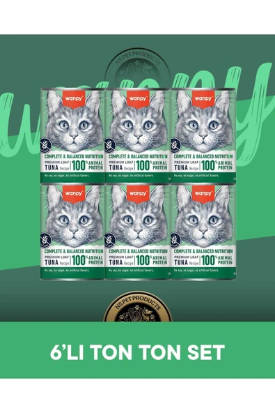 Tahılsız %100 Gerçek Et Ton Balıklı Ezme Kedi Konserve Maması Seti 6x375 gr ürün görseli 1