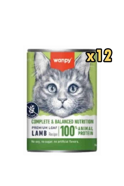 Tahılsız %100 Gerçek Et Kuzulu Kedi Konservesi 375 gr x 12 Adet ürün görseli 1