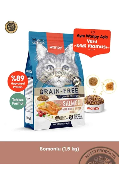 Tahılsız Somonlu Yetişkin Kedi Maması 1.5 kg ürün görseli 1