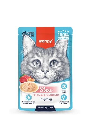 70g Pouch Ton Balık&Karidesli Yaş Kedi Maması ürün görseli 1
