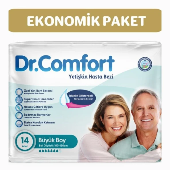 Dr.Comfort Yetişkin Bel Bantlı Hasta Bezi Large 7'li 2 paket 14 adet ürün görseli 1