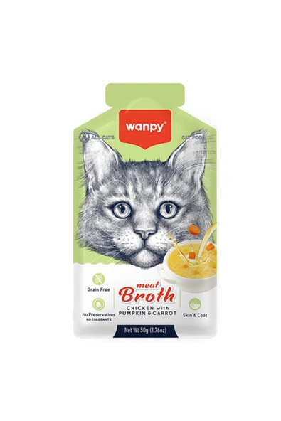 Tavuk Etli Bal Kabaklı ve Havuçlu Tahılsız Kedi Çorbası 50 Gr ürün görseli 1