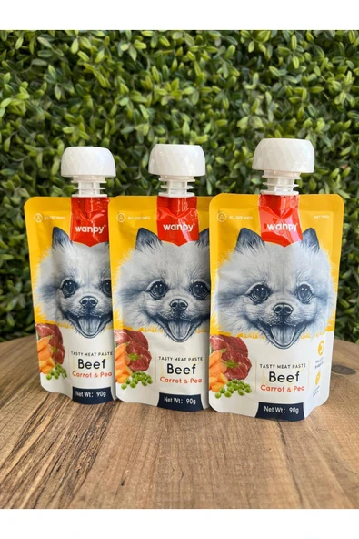 Sığır Etli ve Havuçlu Ezme Köpek Ödül Maması 90gr x3 adet ürün görseli 1