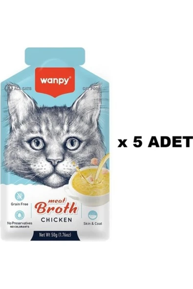 Kediler Için Tavuk Eti Çorbası 50 gr X 5 Adet ürün görseli 1
