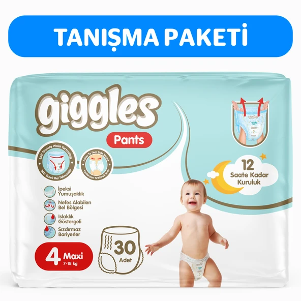 Giggles Pants Külotlu Bebek Bezi 4 Numara Maxi 30 Adet ürün görseli 1