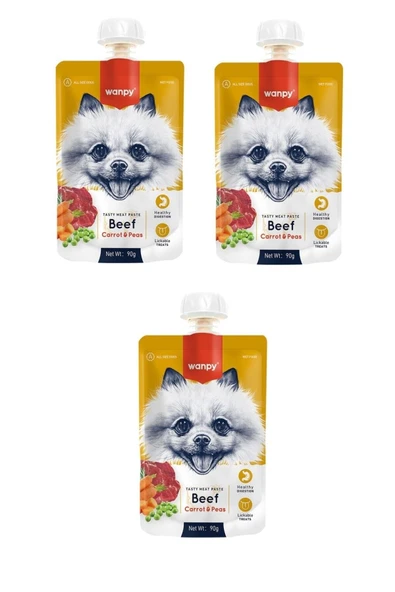 Taze Sığır Etli & Havuçlu Köpek Et Ezmesi 90 Gr. X 3 Adet ürün görseli 1