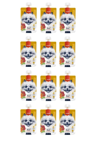 Taze Sığır Etli & Havuçlu Köpek Et Ezmesi 90 Gr. X 12 Adet ürün görseli 1