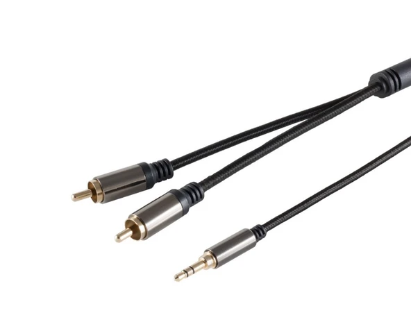 Black Connect PHC Klinke - Cinch 1,50 mt RCA & 3.5 mm Ses Kablosu ürün görseli 1