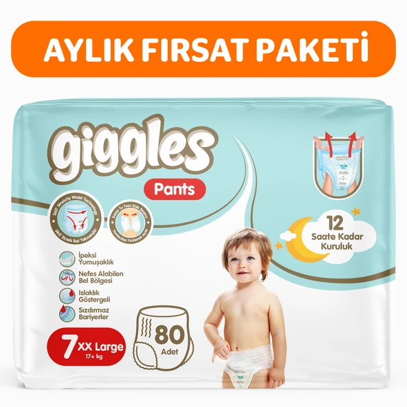 Giggles Pants Külotlu Bebek Bezi 7 Numara XXLarge 80 Adet ürün görseli 1
