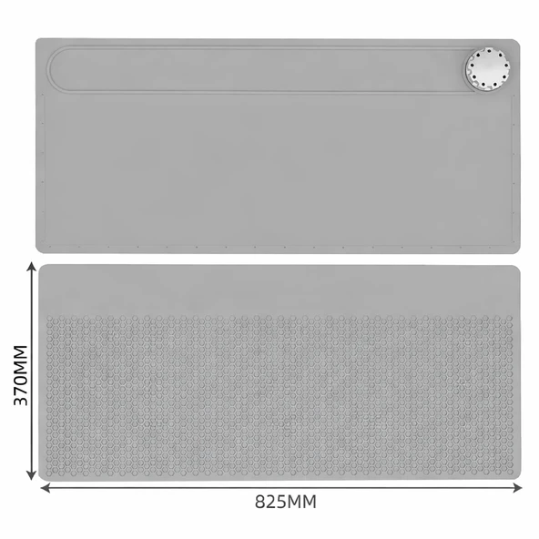 TE-729 ANTİSTATİK ISIYA DAYANIKLI ELEKTRONİK TAMİR MATI SİLİKON PAD 825 X 370 MM GRİ ürün görseli 1