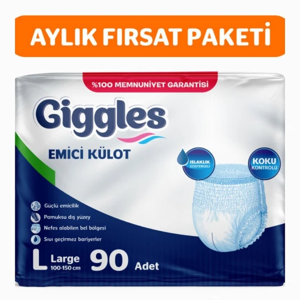 Giggles Yetişkin Emici Külot Large 30'lu 3 Paket 90 Adet ürün görseli 1