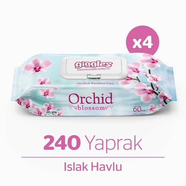 Giggles Orkide Kokulu Islak Havlu 60'lı 4 Paket 240 Mendil ürün görseli 1