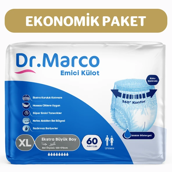 Dr.Marco Yetişkin Emici Külot Ekstra Large 60 adet ürün görseli 1