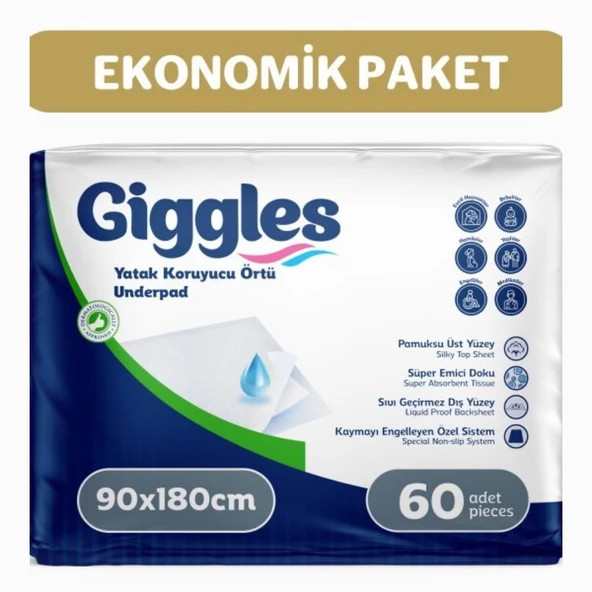 Giggles 90x180 Yatak Koruyucu Örtü  2 Paket 60 Adet ürün görseli 1
