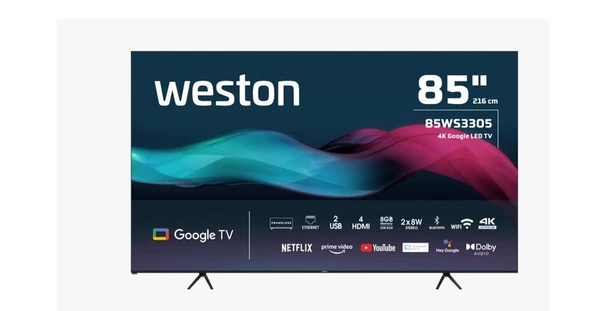 Weston 85WS3305 4K Ultra HD 85" 216 Ekran Uydu Alıcılı Google Smart LED TV ürün görseli 1