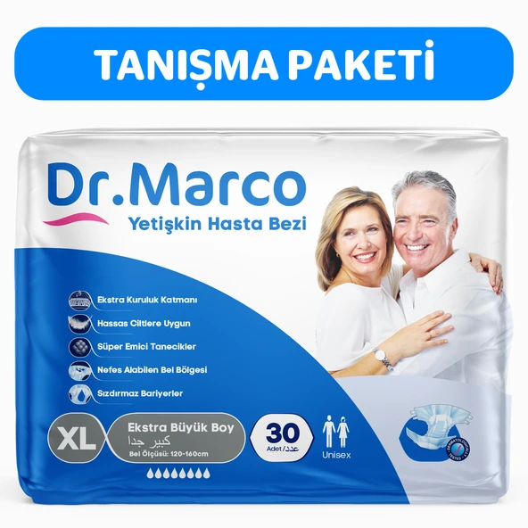 Dr.Marco Yetişkin Bel Bantlı Hasta Bezi Ekstra Large 30 adet ürün görseli 1