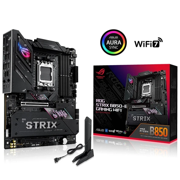 ASUS ROG STRIX B850-E GAMING WIFI AMD B850 DDR5 8000MHz (OC) Soket AM5 ATX Anakart ürün görseli 1