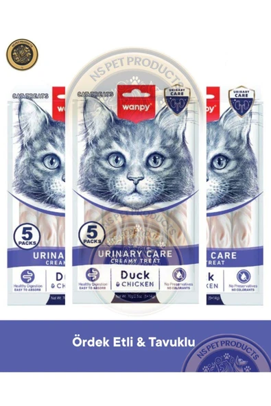 Urinary Care - Üriner Sistem Destek Ördek & Tavuk Kedi Krema Ödül Maması Seti 3 adet - 5x14gr ürün görseli 1