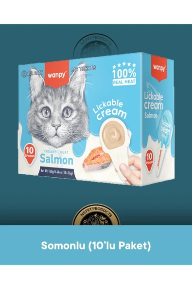 Lickable Cream Somonlu Kedi Ödül Maması 10x16 gr ürün görseli 1