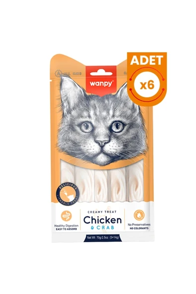Kremalı Tavuk ve Yengeçli Kedi Ödül Maması 6 Adet 5x14 Gr ürün görseli 1
