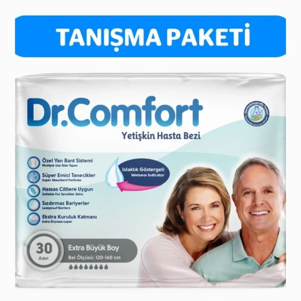 Dr.Comfort Yetişkin Bel Bantlı Hasta Bezi Ekstra Large 30'lu 1 paket 30 adet ürün görseli 1