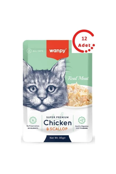 Pouch Tavuklu & Deniz Taraklı Yaş Kedi Maması 85 gr x 12 Adet ürün görseli 1