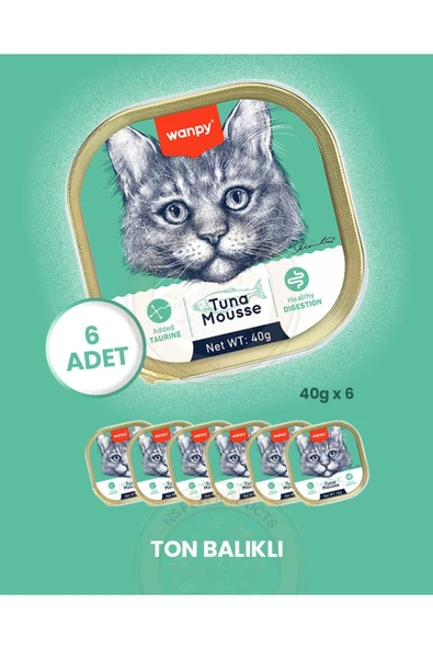 Mousse Ton Balıklı Alutray Kedi Yaş Maması 6x40 gr ürün görseli 1