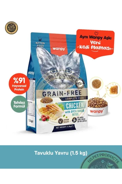 Tahılsız Tavuklu Yavru Kedi Maması 1.5 kg ürün görseli 1