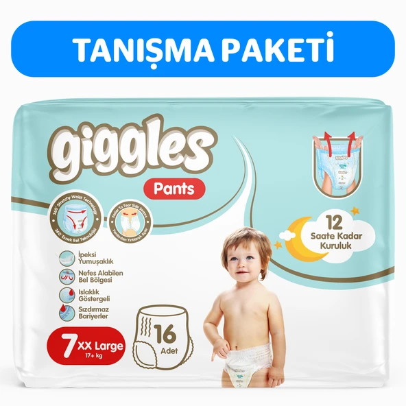 Giggles Pants Külotlu Bebek Bezi 7 Numara XXLarge 16 Adet ürün görseli 1