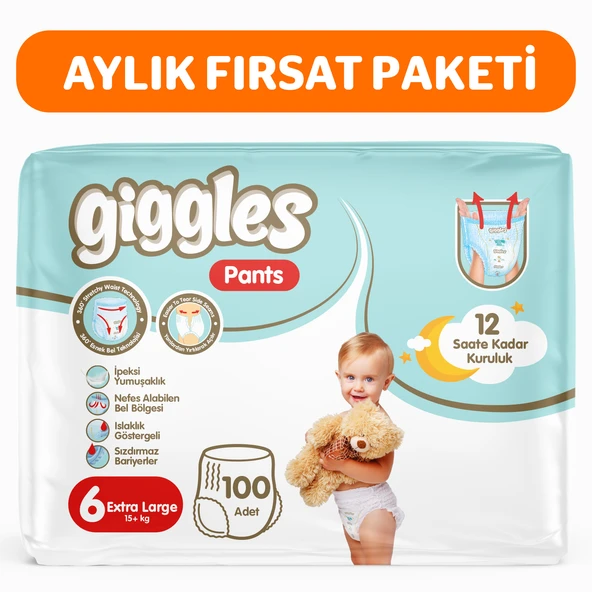 Giggles Pants Külotlu Bebek Bezi 6 Numara XLarge 100 Adet ürün görseli 1