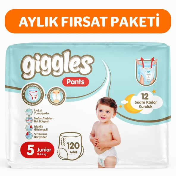 Giggles Pants Külotlu Bebek Bezi 5 Numara Junior 120 Adet ürün görseli 1