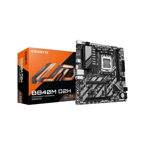 GIGABYTE B840M D2H AMD Ryzen B840 AM5 Soket  7600(O.C.) mATX Anakart ürün görseli 1