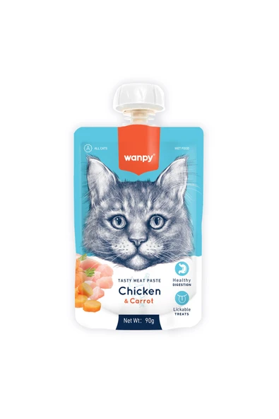 Tasty Meat Paste Taze Sıvı Kedi Ödül Maması Tavuk ve Havuçlu 90 gr ürün görseli 1