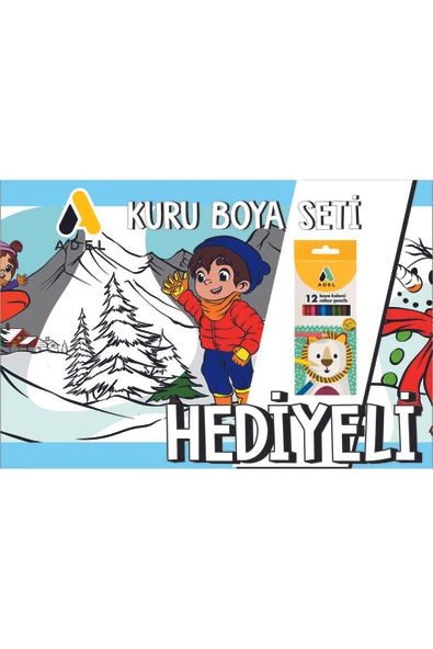 30x120 Boyama Rulosu Yaman Kar Tatili + Adel 12'li Kuru Boya Kalemi ürün görseli 1