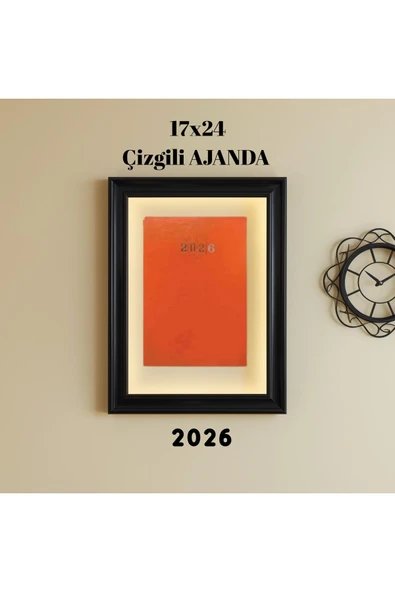 2026 Ajanda 17X24 Çizgili Turuncu ürün görseli 1