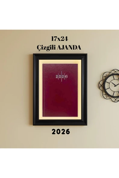 2026 Ajanda 17X24 Çizgili Bordo ürün görseli 1