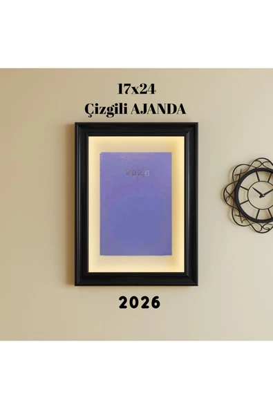 2026 Ajanda 17X24 Çizgili Mor ürün görseli 1