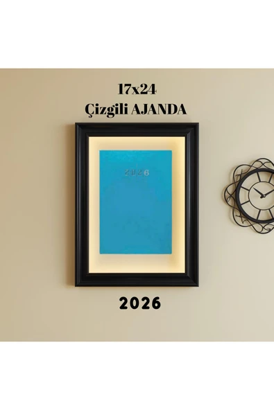 2026 Ajanda 17X24 Çizgili Turkuaz ürün görseli 1