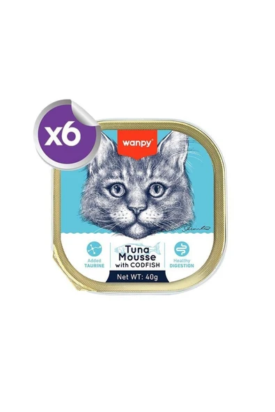 Alutray Pouch Ton Balıklı ve Morina Balıklı Pate Yetişkin Kedi Konservesi 6x40 gr ürün görseli 1