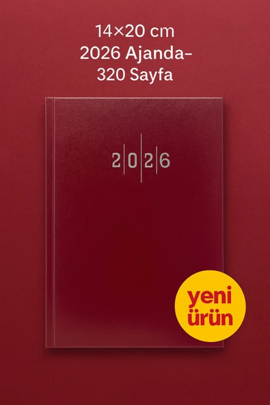 Cilt Bezli Bordo Ajanda 14×20 cm – 320 Sayfa, Günlük Planlayıcı, Ofis & Okul Kullanımı ürün görseli 1