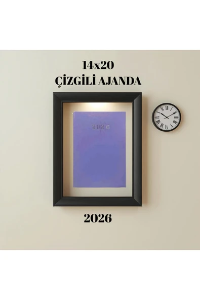 2026 Ajanda 14X20 Çizgili Mor ürün görseli 1