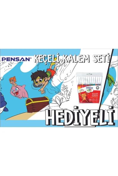 30x120 Boyama Rulosu Yaman Sualtı Macerası + Pensan 12'li Keçeli Boya Kalemi ürün görseli 1