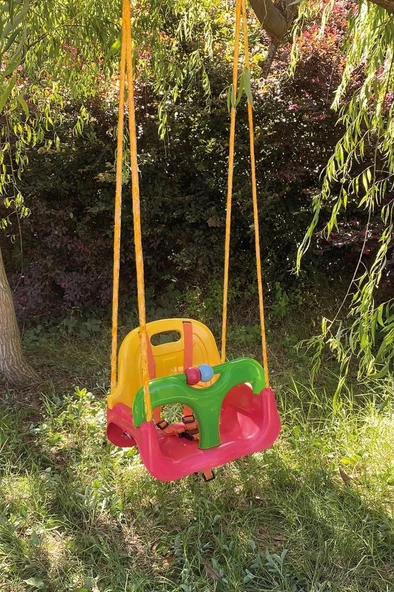 Pembe, Emniyet Kemerli Çocuk ve Bebek Salıncağı – Bahçe & Balkon İçin Güvenli Salıncak ürün görseli 1